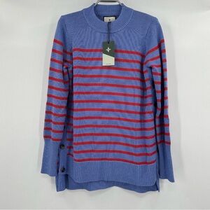 Tuckernuck Starboard Blue Bar Harbor Striped Sweater sz S 100% Cotton Crew